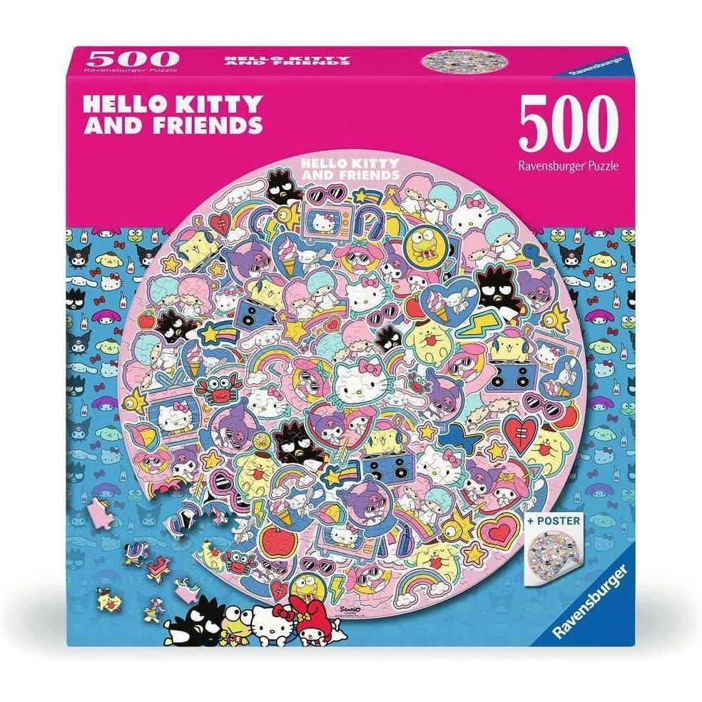 imageRavensburger Hello Kitty 500 Piece Round Jigsaw Puzzle  Premium Quality Made in Europe  FSC Certified Materials