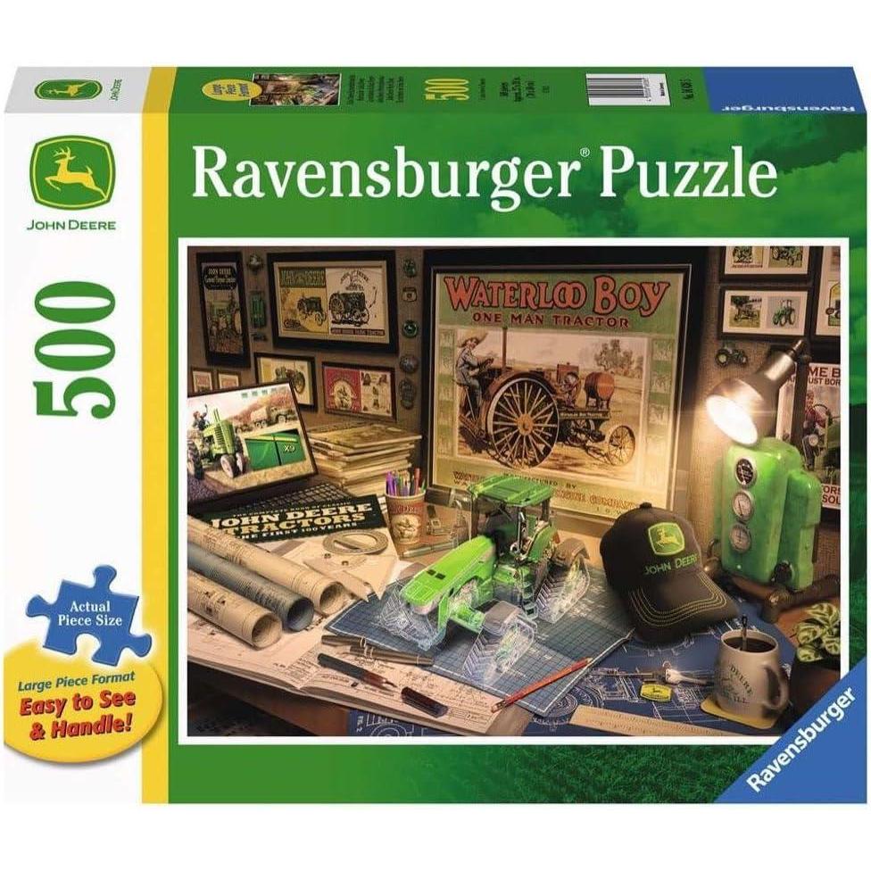 imageRavensburger John Deere Work Desk 500 Pieces Large Format Jigsaw Puzzle for Adults 16838 Every Piece is Unique Softclick Technology Means Pieces Fit Together