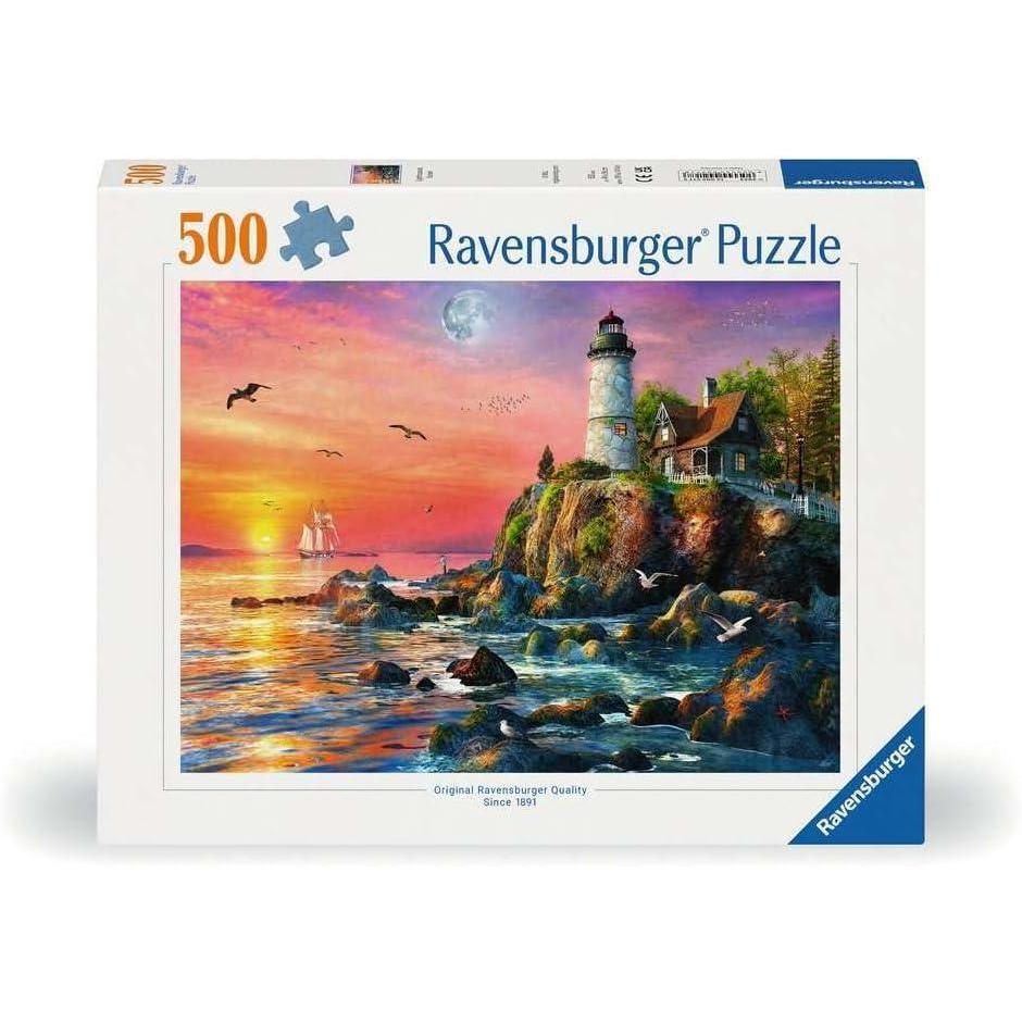 imageRavensburger Lighthouse at Sunset 500 Piece Jigsaw Puzzle for Adults 12000217 Handcrafted Tooling Made in Germany Every Piece Fits Together PerfectlyNew Packaging