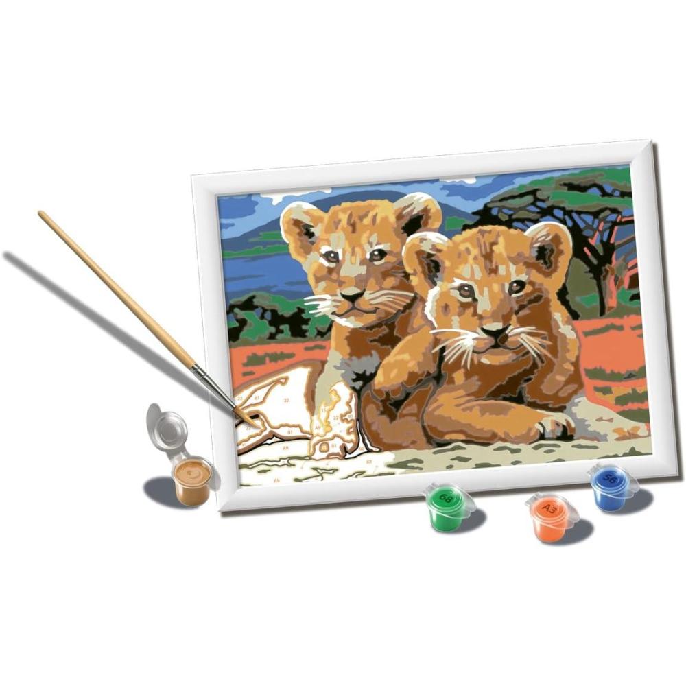 imageRavensburger Little Lion Cubs Paint by Numbers Kit for Kids 23616 Painting Arts and Crafts for Ages 11 and Up