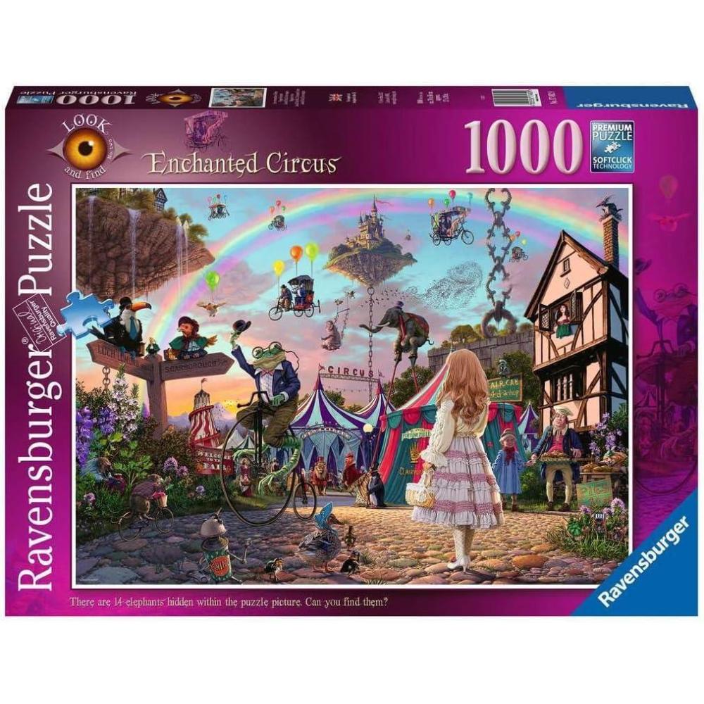 imageRavensburger Look ampamp Find Enchanted Circus 1000 Piece Jigsaw Puzzle Unique Softclick Fitting Vibrant GlareFree Imagery Crafted from FSCCertified Wood Ideal for Ages 14Original Packaging