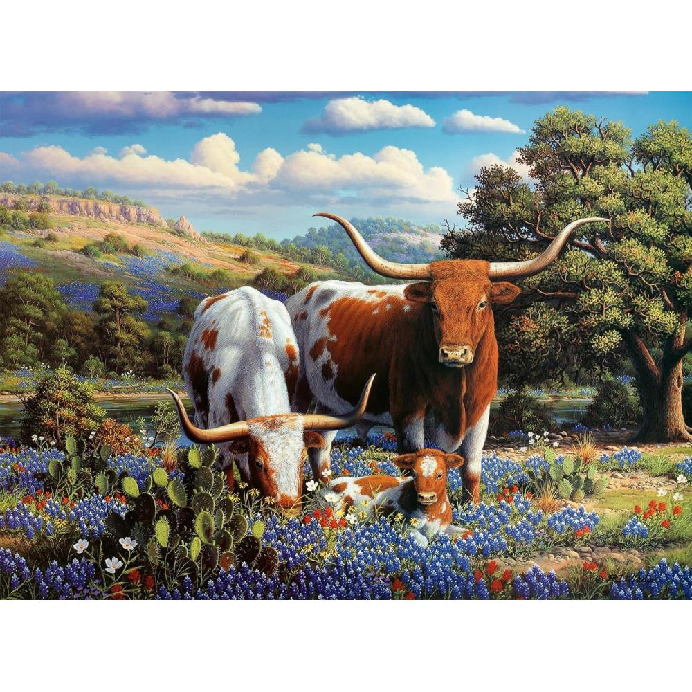 imageRavensburger Loving Longhorns 500 Piece Jigsaw Puzzle for Adults 12000826 Handcrafted Tooling Made in Germany Every Piece Fits Together Perfectly