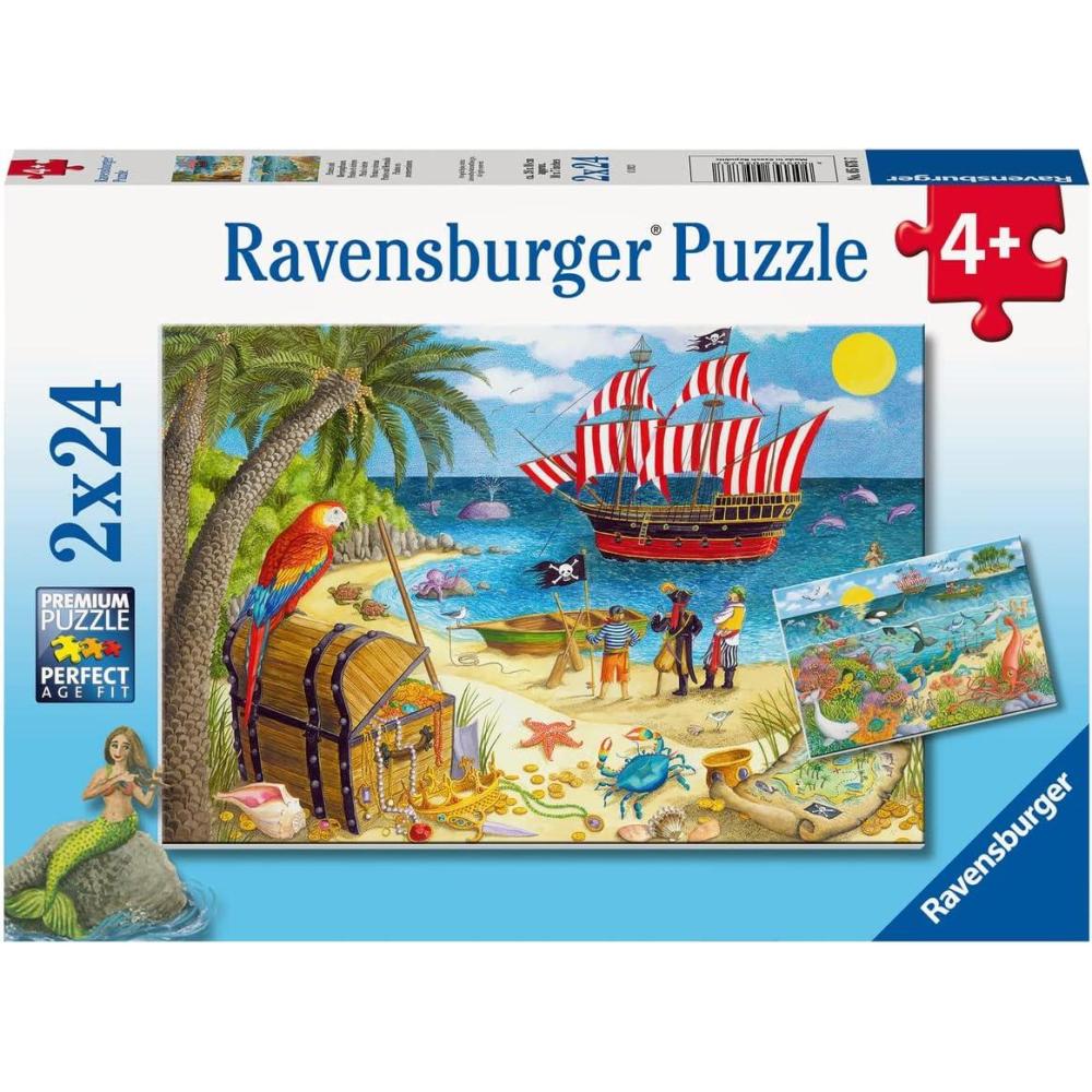 imageRavensburger Pirates and Mermaids 2 x 24 Piece Jigsaw Puzzle Set for Kids 05676 Every Piece is Unique Pieces Fit Together Perfectly