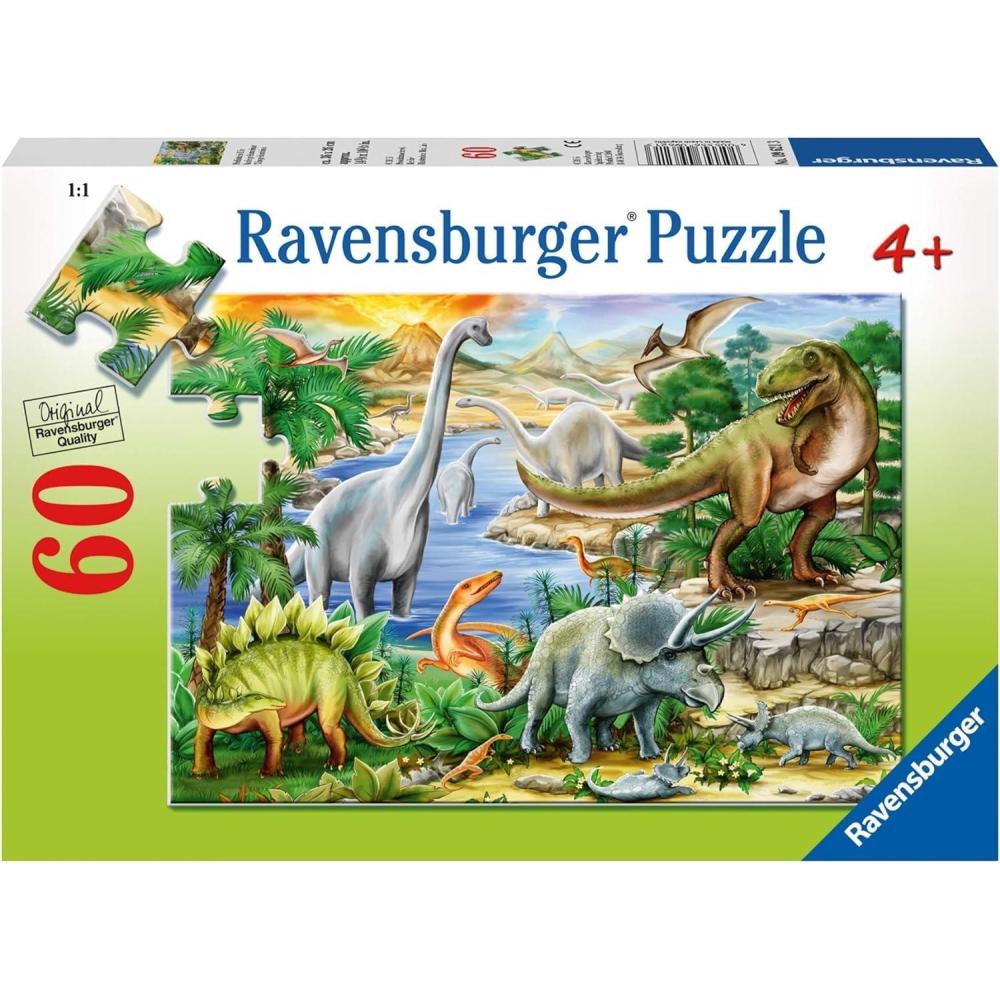 imageRavensburger Prehistoric Life Puzzle 60 Piece Durable Jigsaw Puzzle for Kids Unique Puzzle Pieces Enhances Concentration ampamp Creativity EcoFriendly FSC CertifiedPrehistoric Life