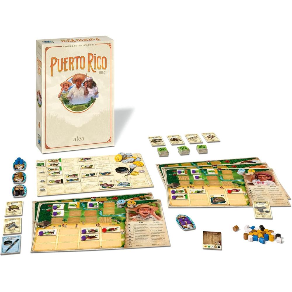 imageRavensburger Puerto Rico 1897 Board Game Strategic Gameplay for Kids and Adults Enhanced with New Art and Storyline Expanded Content for Increased Challenge Ideal for Ages 12 and Up