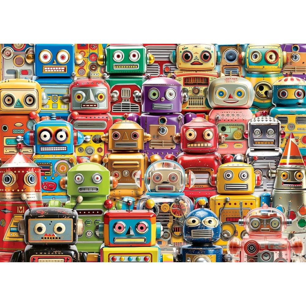 imageRavensburger Retro Robots 500 Piece LargeFormat Puzzle Educational Fun with Vintage Toy Robots Artwork by Michael David Ward Ideal for Puzzle Enthusiasts ampamp Collectors