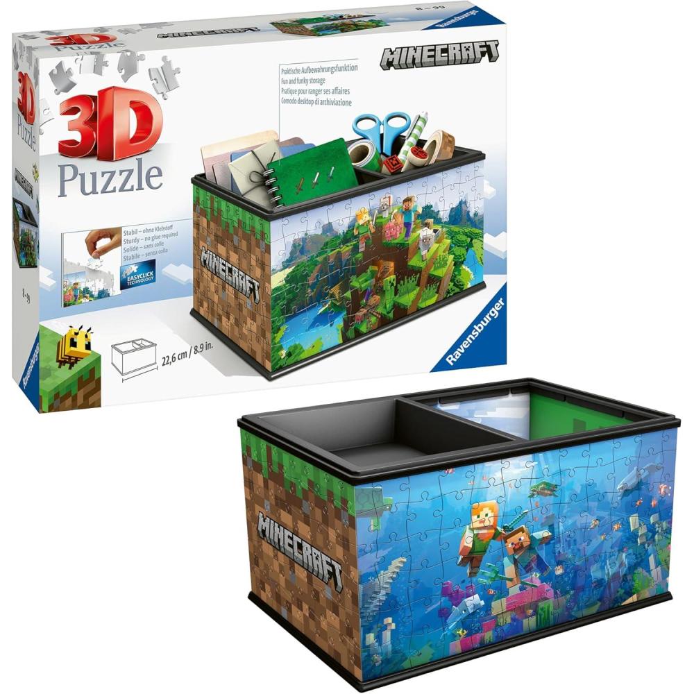 imageRavensburger Storage Box Minecraft Jigsaw Puzzle for Kids Every Piece is Unique Pieces Fit Together Perfectly