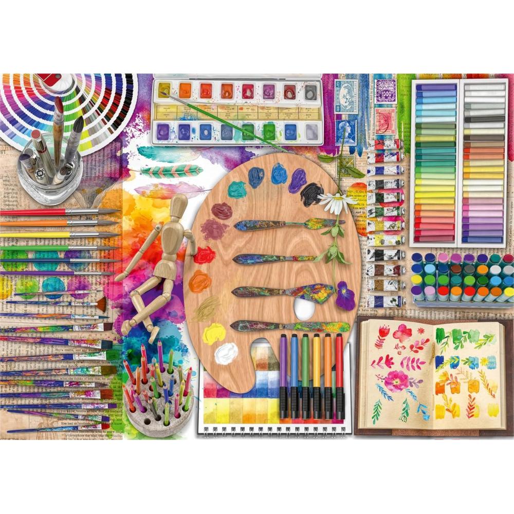 imageRavensburger The Artists Palette 500Piece Jigsaw Puzzle Large Format for Easy Handling Vibrant and Engaging Imagery Ideal for Kids and Adults FSC Certified