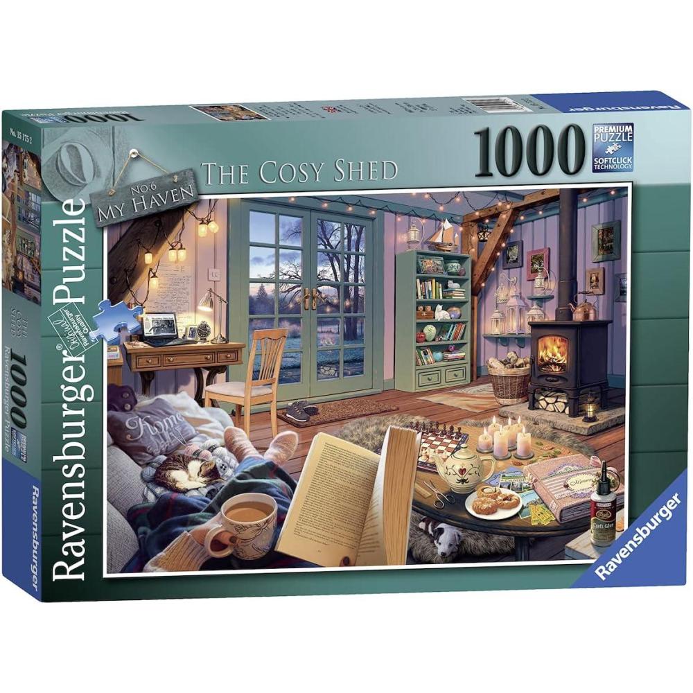 imageRavensburger The Cosy Shed 1000 Piece Version of Cozy Retreat Engaging Imagery Perfect Interlocking Fit Sustainable Materials Ideal for Ages 14Original Packaging