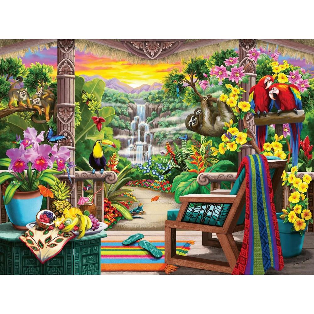 imageRavensburger Tropical Retreat 750 Piece Large Format Jigsaw Puzzle Softclick Technology Vibrant GlareFree and AgeAppropriate FSCCertified Materials