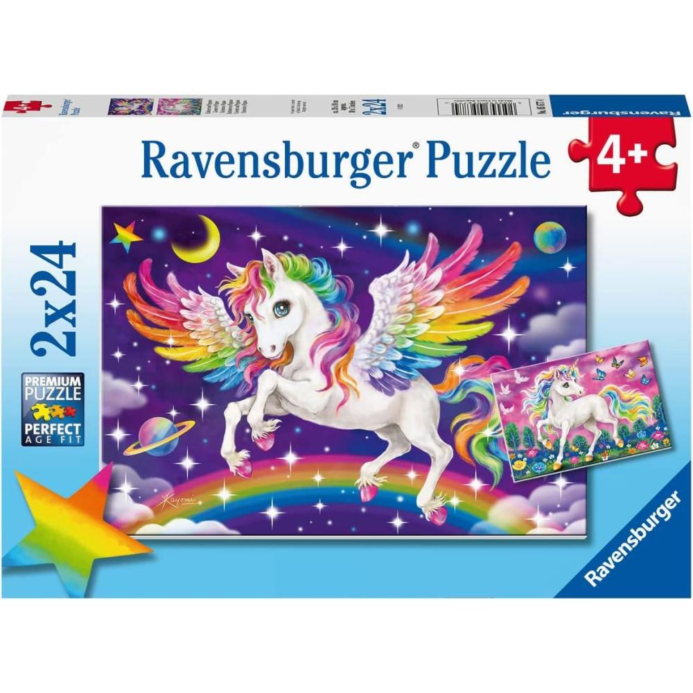 imageRavensburger Unicorn and Pegasus Jigsaw Puzzle Set for Kids 2 x 24 Pieces EasytoHold Pieces Engaging Design Fosters Cognitive Development FSC Certified 05677