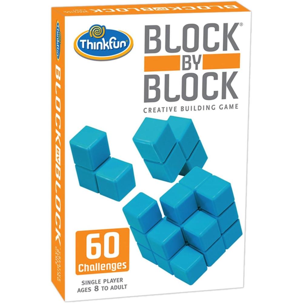 imageThinkFun Block by Block Engaging 3D Puzzle Game Enhances Architectural Skills Mind Teaser for Ages 8 and Up TravelFriendly with GameGo Storage Bag