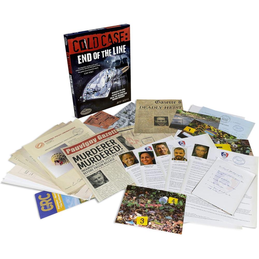 imageThinkFun Cold Case End of The Line  Exciting Murder Mystery Game  Promotes Deductive Reasoning ampamp Critical Thinking  Ideal for Group Play or Solo Puzzle Solving  Suitable for Ages 14