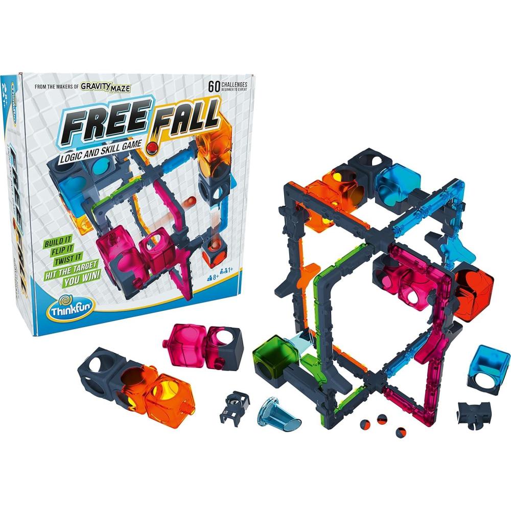 imageThinkFun Freefall LogicBased Marble Maze Game Skill Enhancing Fun for Kids Teens Adults MindStimulating Puzzles Single or Multiplayer