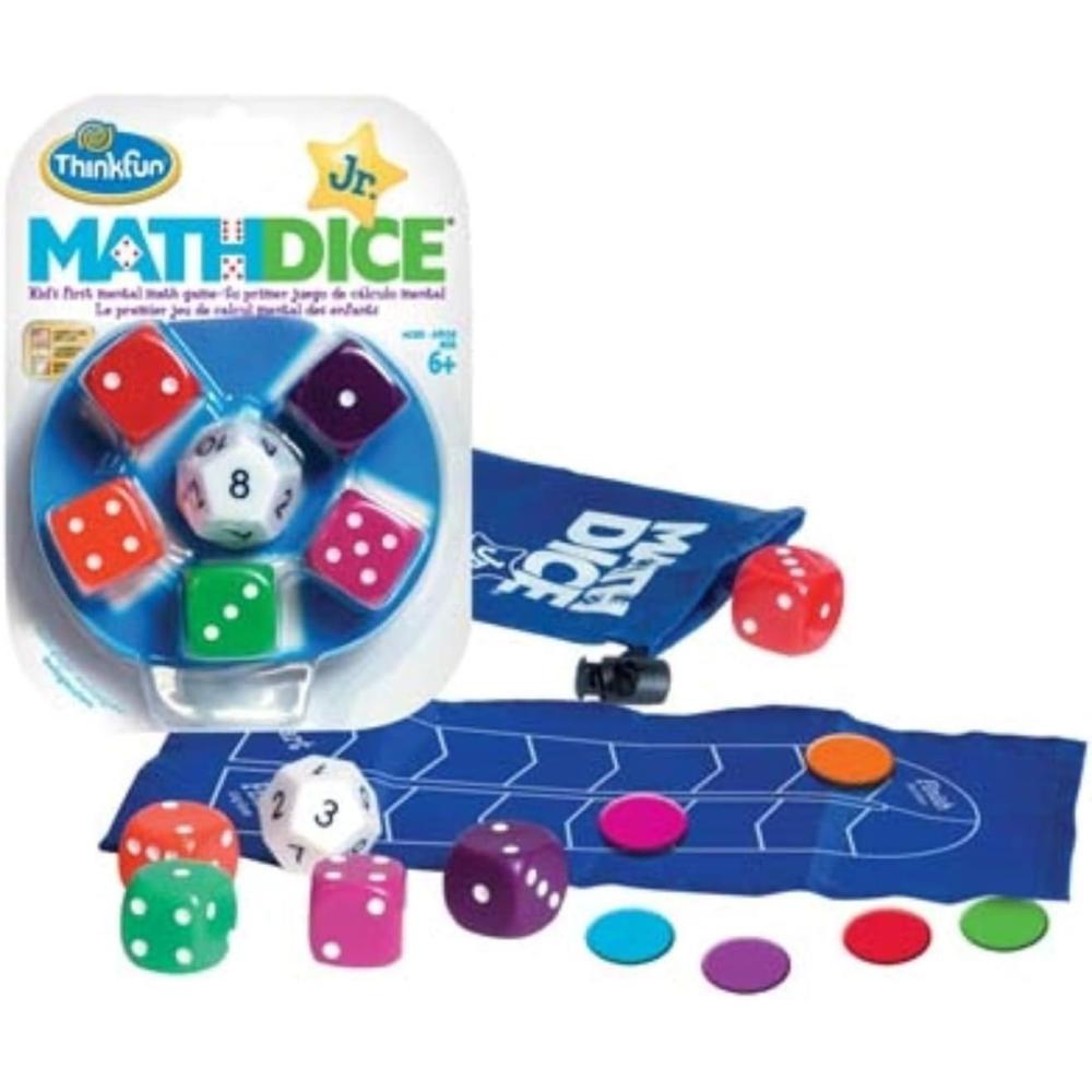 imageThinkFun Math Dice Junior Game Engaging Math Skills Builder Perfect for Kids Aged 6 Aids in Mental Agility Toy of The Year Nominee