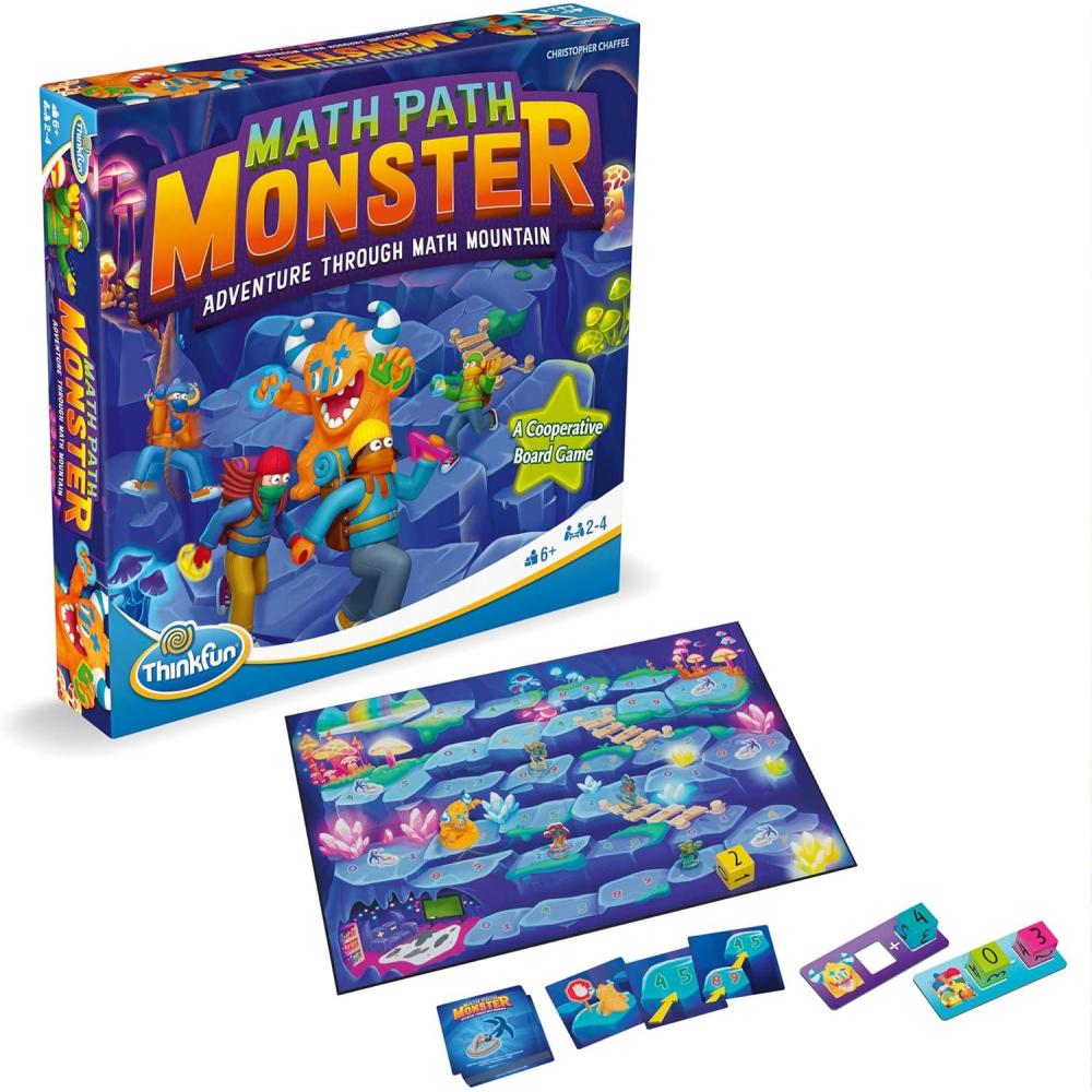 imageThinkFun Math Path Monster Engaging Cooperative Board Game Enhances STEM Skills Fosters Teamwork Exciting Counting Adventure for Kids and Adults MESH Accredited
