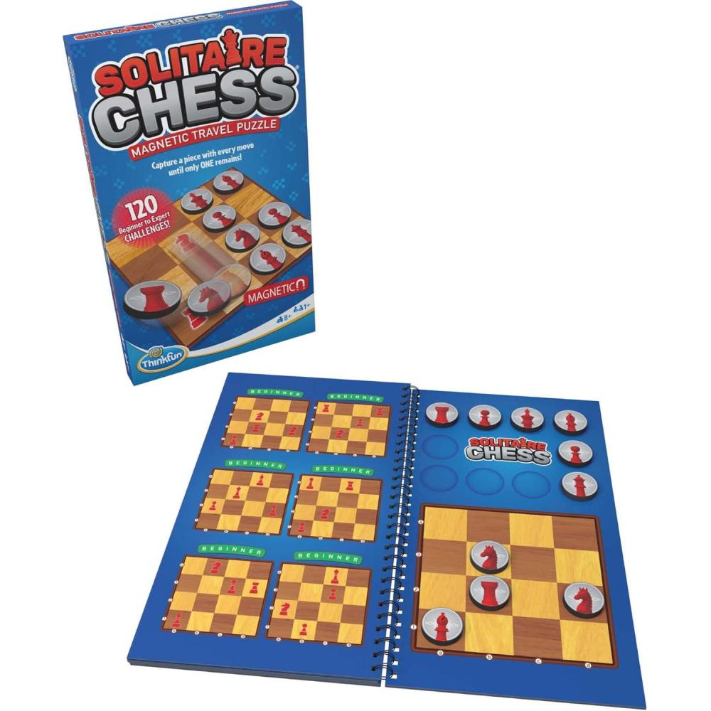 imageThinkFun Solitaire Chess Magnetic Travel Puzzle Engaging Logic Game ampamp STEM Toy for Kids ampamp Adults Enhances ProblemSolving ampamp Strategic Thinking Ideal for Age 8 and Up TravelFriendly Design