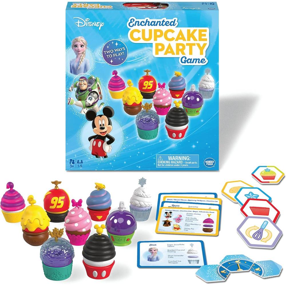 imageWonder Forge Disney Enchanted Cupcake Party Game Engaging Matching Game for Kids Ages 3 ampamp Up Featuring Beloved Disney Characters Great for Skill Development Ideal Birthday
