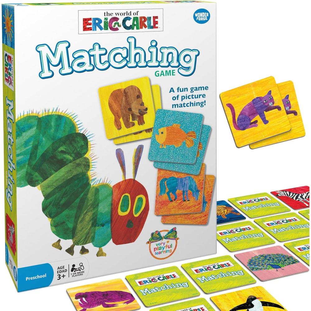 imageWonder Forge Eric Carle Matching Game For Boys ampamp Girls Age 3 To 5 A Fun ampamp Fast Animal Memory GameNew Packaging