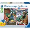 Ravensburger – Après All Day – 500 Piece Large Format Jigsaw Puzzle – Beautiful Depiction of The Ideal Front Porch in Winter – Frameable – Premium Quality – Puzzles for Adults