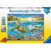 Ravensburger – Swim with Sea Turtles Jigsaw Puzzle | 100 Unique Pieces Technology | Ideal for Kids Age 4-8 | FSC Certified for Sustainability
