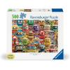 Ravensburger Retro Robots 500 Piece Large-Format Puzzle | Educational Fun with Vintage Toy Robots | Artwork by Michael David Ward | Ideal for Puzzle Enthusiasts & Collectors