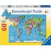 Ravensburger World Map Jigsaw Puzzle | 60 Unique Pieces | Ideal for Kids | Skill-Enhancing Excellent Gift for Birthdays and Holidays
