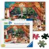 Ravensburger – Cozy Glamping – 500 Piece Large Format Jigsaw Puzzle – Quaint, Inviting Image of The River from a Rustic Cabin – Frameable – Premium Quality – Puzzles for Adults