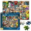 Ravensburger – The Dog Walker – 500 Piece Large Format Jigsaw Puzzle – Vibrant, Bold Colors – Laugh Inducing Details – Overworked Dog Walker – Premium Quality – Puzzles for Adults