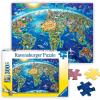 Ravensburger – World Landmarks Map – 300 Piece Jigsaw Puzzle – Stunning Imagery of Amazing Landmarks of The World – Vibrant Colors – Premium Quality – Ideal Gift – Screen-Free Fun – Children Ages 9+