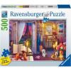 Ravensburger Cozy Bathroom Jigsaw Puzzle – 500 Piece Large Format | Adult Friendly | Unique Softclick Technology Vibrant & Glare-Free | FSC-Certified Sustainable Product(Jigsaw Puzzle)