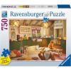 Ravensburger Cozy Kitchen 750 Piece Puzzle – Engaging Jigsaw Challenge | Unique Fit with Softclick Technology | Vibrant, Glare-Free Imagery | Ideal for Adults & Kids | FSC Certified Eco-Friendly