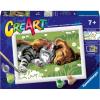 Ravensburger CreArt Sleeping Cat & Dog Paint by Numbers Kit | Easy-to-Use for Kids | Perfect for Home Decor | Ideal Gift for Aspiring Artists – Ages 7 & Up