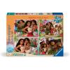 Ravensburger Disney Moana 2 Jigsaw Puzzle Bumper Pack | 4-100 Piece Puzzles | Unique Piece Design | Ideal Screen-Free Activity | Enhances Concentration and Creativity
