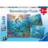 Ravensburger Ocean Life Puzzle Set | 3×49 Piece Jigsaw Puzzles for Kids | Screen-Free Activity | Boosts Concentration and Focus | Great Gift