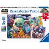 Ravensburger Star Wars The Mandalorian: Grogu Moments – 3 x 49 Piece Kids Jigsaw Puzzle Set | Unique & Interlocking Pieces | Builds Problem-Solving Skills | FSC-Certified Materials