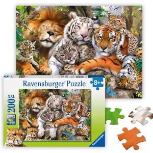Ravensburger – Big Cat Nap – 200 Piece Jigsaw Puzzle – Stunning Imagery of The Worlds Feline Apex Predators – Lions, Tigers & More – Premium Quality – Ideal Gift – Screen-Free Fun – Children Ages 8+
