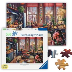 Ravensburger – Cozy Boho Studio – 500 Piece Large Format Jigsaw Puzzle – Charming Studio with a View – Bright, Homey Imagery – Frameable – Premium Quality – Puzzles for Adults