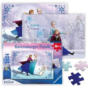 Ravensburger – Disney Frozen – Sisters Always – 24 Piece Jigsaw Puzzle 2 Pack Set – Elsa and Anna – Larger Pieces for Smaller Hands – Premium Quality – Ideal Gift – Screen-Free Fun – Children Age 4+