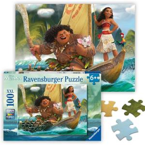 Ravensburger – Disney Moana & Maui – 100 Piece Jigsaw Puzzle – Favorite Scene from The Moana Movie – Stunning, Bright Colors – Premium Quality – Ideal Gift – Screen-Free Fun – Children Age 6+
