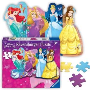 Ravensburger – Disney Pretty Princesses – 24 Piece Jigsaw Floor Puzzle – Belle, Cinderella, Ariel and Rapunzel in Bold, Bright Colors – Premium Quality – Ideal Gift – Screen-Free Fun – Children Age 3+