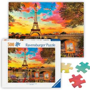 Ravensburger – Evening in Paris – 500 Piece Jigsaw Puzzle – Stunning, Vivid Imagery of Paris at Dusk – Bold Colors – Inspiring Scene – Ideal Gift – Frameable Art – Screen-Free Fun – Puzzles for Adults