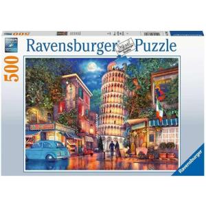 Ravensburger – Evening in Pisa – 500 Piece Jigsaw Puzzle – Stunning, Vivid Imagery of Breathtaking Pisa’s Leaning Tower – Colorful Detail – Ideal Gift – Frameable Art – Puzzles for Adults(Old Design)