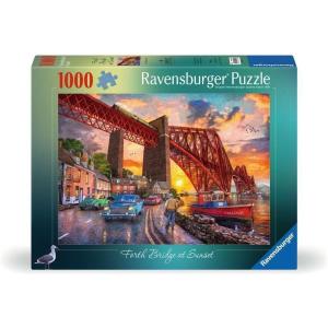 Ravensburger – Forth Bridge at Sunset – 1000 Piece Jigsaw Puzzle – Stunning, Vivid Colors – Serene, Picturesque Bridge Scene from Yesteryeary – Puzzles for Adults