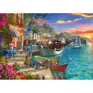 Ravensburger – Grandiose Greece – 1000 Piece Jigsaw Puzzle – Stunning, Exciting Coastal Sunrise Over Town – Bold Colors – Enticing Scene – Ideal Gift – Frameable Art – Puzzles for Adults(Original Packaging)