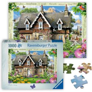 Ravensburger – Hillside Cottage – 1000 Piece Jigsaw Puzzle – Stunning, Vivid Colors – Idyllic Summer Cottage in The Country Scene – Puzzles for Adults(New Design)