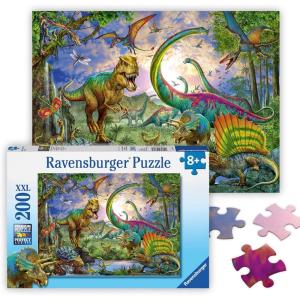 Ravensburger – Realm of The Giants – 200 Piece Jigsaw Puzzle – Stunning Dinosaur Imagery – T-Rex, Velociraptor & More – Premium Quality – Ideal Gift – Screen-Free Fun – MESH Accredited Kids Ages 8+(Puzzle)