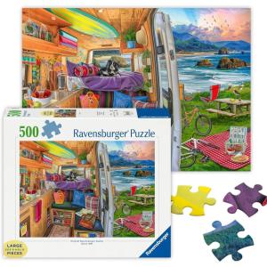 Ravensburger – Rig Views – 500 Piece Large Format Jigsaw Puzzle – Stunning Imagery – Bold Colors & Intricate Details – Adventure in Van Life – Premium Quality – Puzzles for Adults