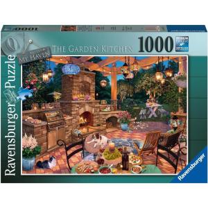 Ravensburger – The Garden Kitchen – 1000 Piece Jigsaw Puzzle – Stunning, Vivid Colors – Perfect Patio, Backyard & BBQ Pit for Summer Parties – Puzzles for Adults(Old Design)