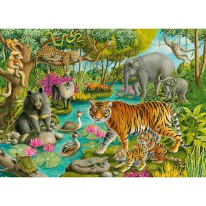 Ravensburger 60-Piece Animals of India Jigsaw Puzzle for Kids | Sturdy, Colorful and Glare-Free | Unique Pieces | Eco-Friendly